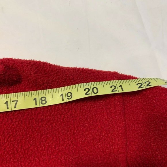 LL Bean Full Zip Fleece Jacket Drawstring Waist Zip Pockets Heavyweight Red XL - Picture 12 of 12